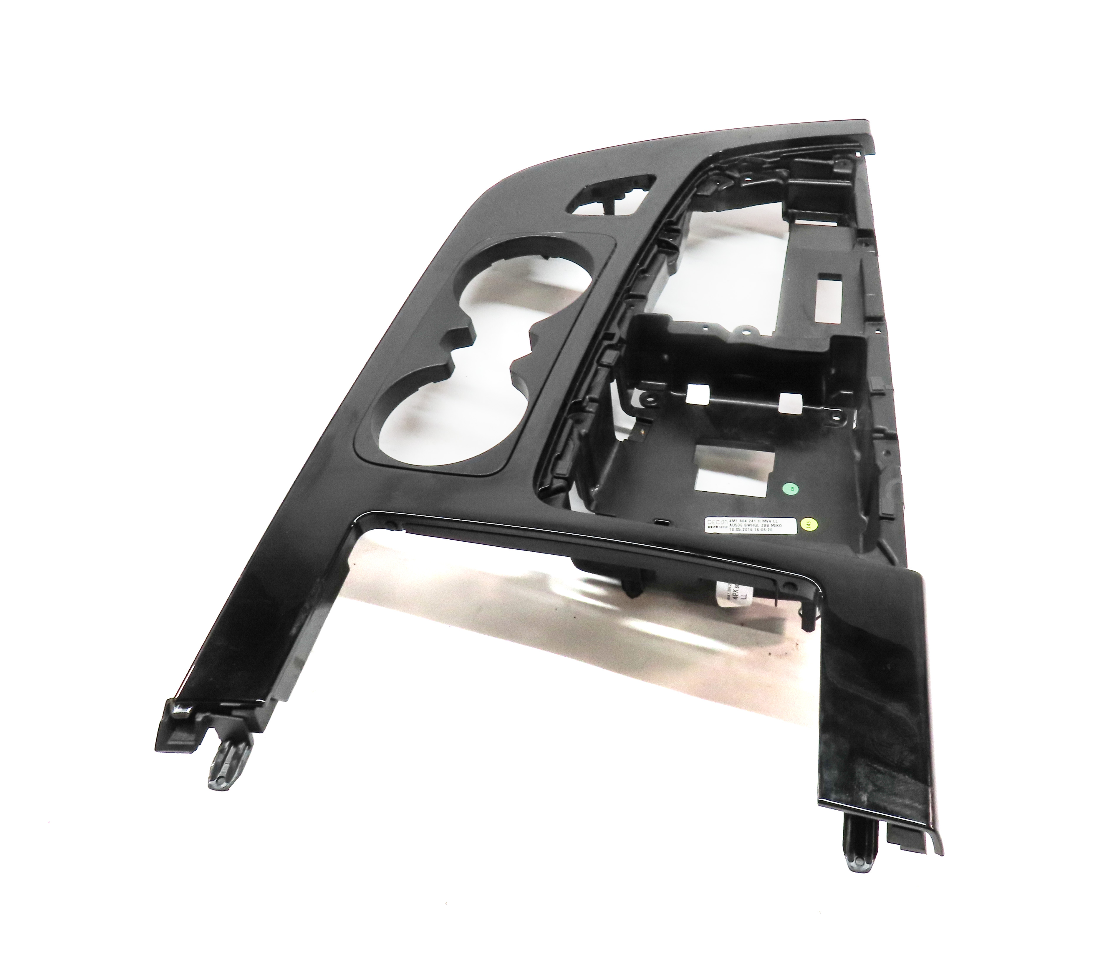 17 AUDI Q7 (4M) FRONT CENTER CONSOLE CUPHOLDER COMPARTMENT ASHTRAY TRIM (BLACK) — exact item pictured